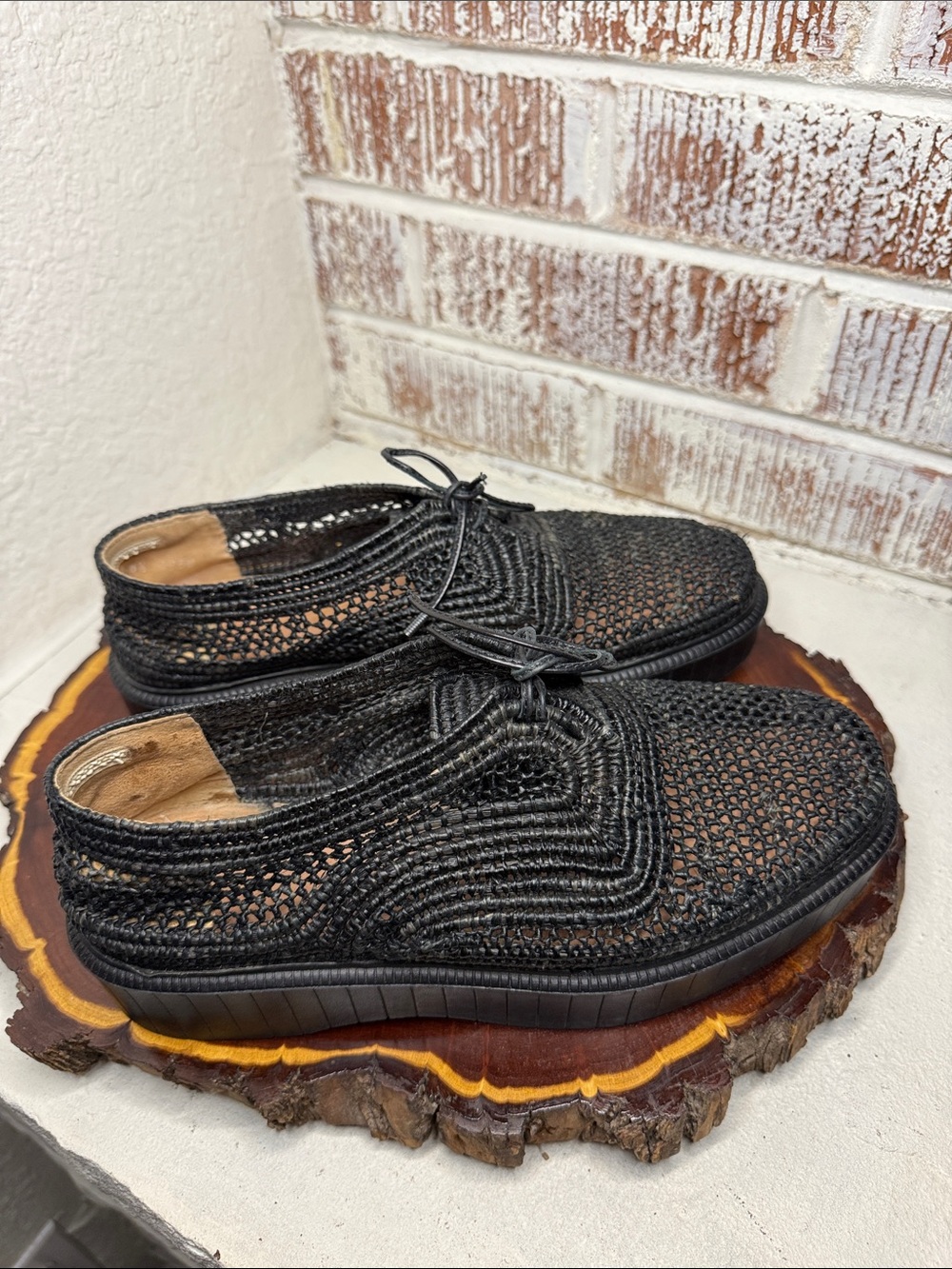 Robert Clergerie Raffia Platform Oxfords - Picture 6 of 11